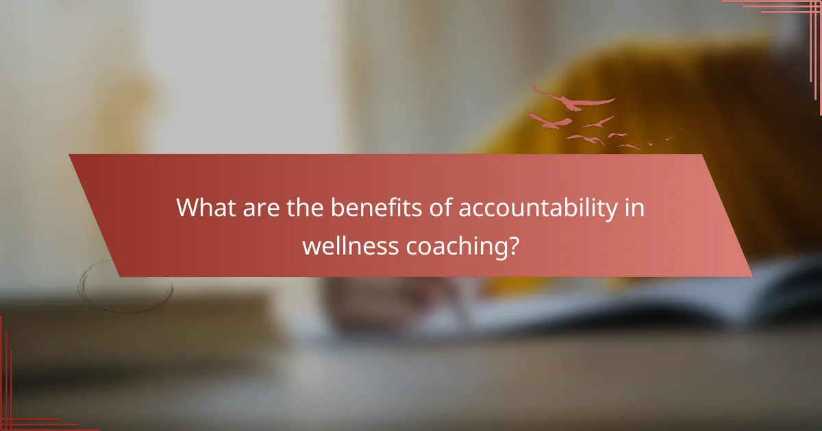 What are the benefits of accountability in wellness coaching?